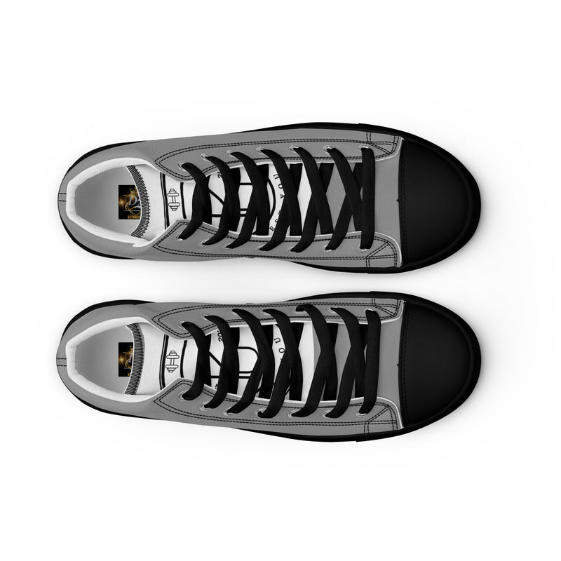 DzThreaDz. Gray TFY Men’s high top canvas shoes