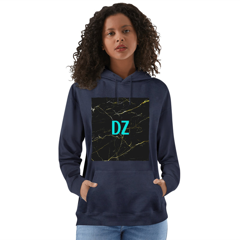 DzThreaDz. Unisex  Marbled Front & Back Printing Adult Cotton Hoodie