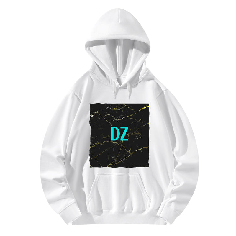 DzThreaDz. Unisex  Marbled Front & Back Printing Adult Cotton Hoodie