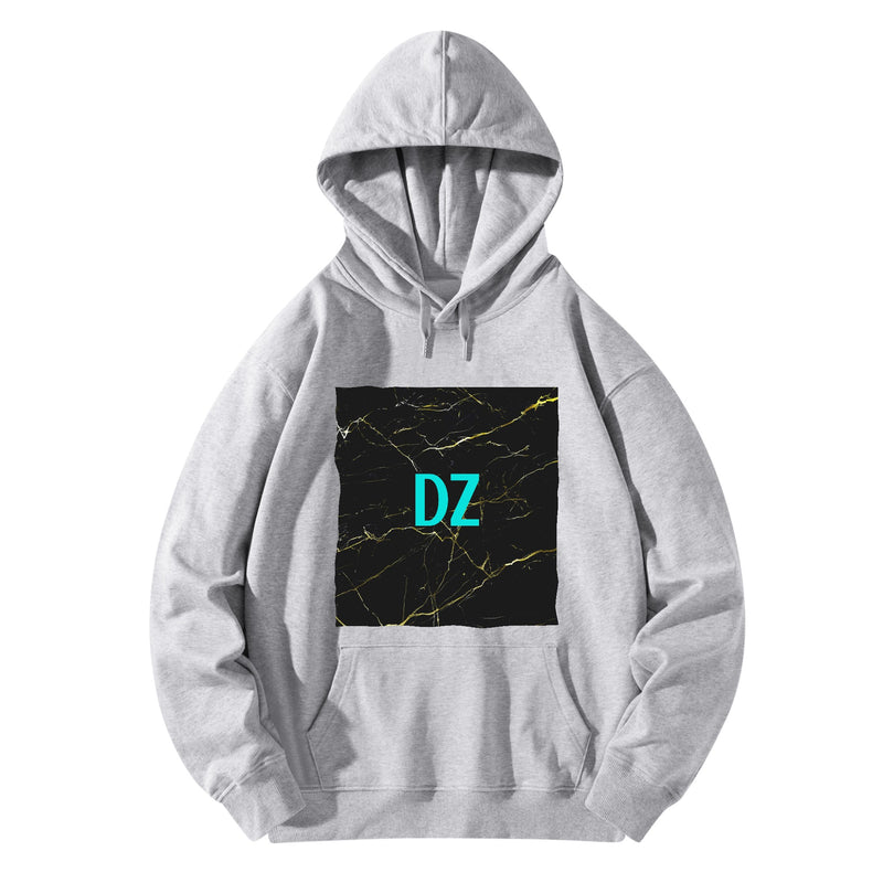 DzThreaDz. Unisex  Marbled Front & Back Printing Adult Cotton Hoodie