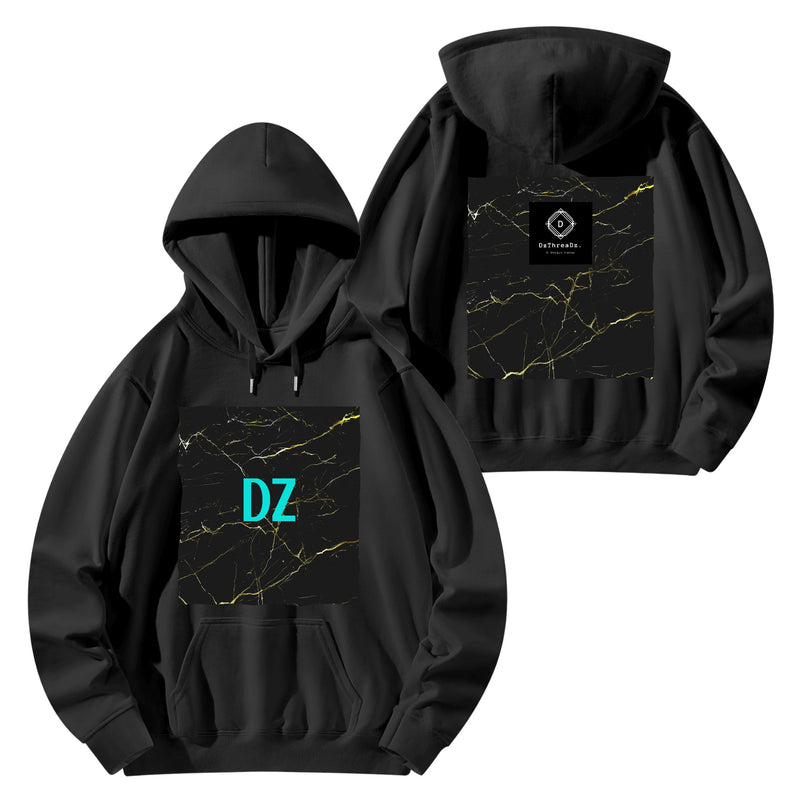 DzThreaDz. Unisex  Marbled Front & Back Printing Adult Cotton Hoodie