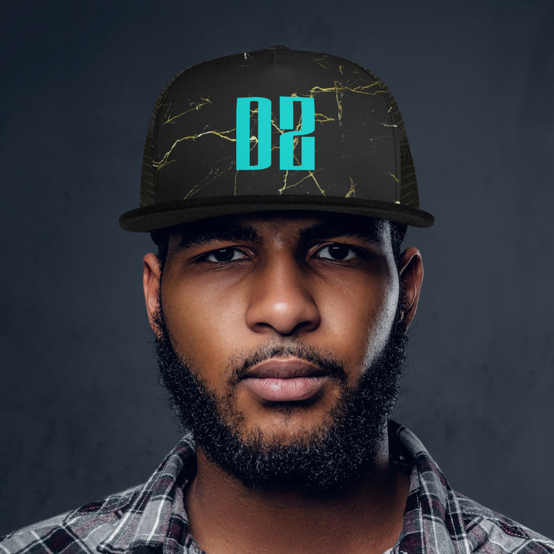 DzThreaDz. Marbled Front Printing Mesh Hip-hop Hats