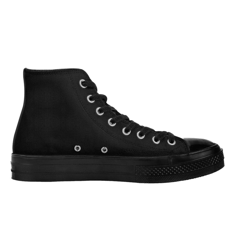 DzThreaDz.Mens Classic Black High Top Canvas Shoes