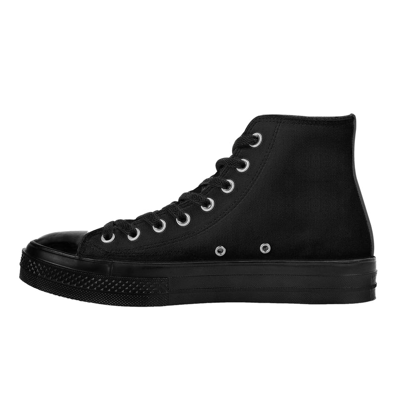 DzThreaDz.Mens Classic Black High Top Canvas Shoes