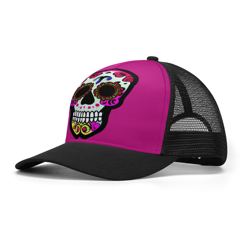 DzThreaDz. Sugar Skull Front Printing Mesh Baseball Caps