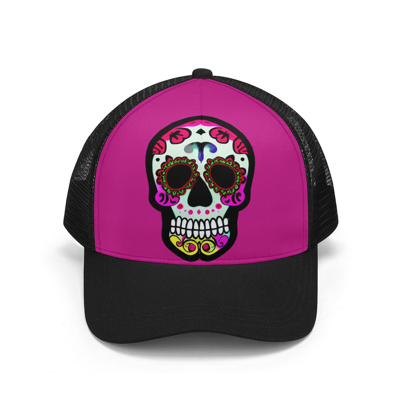 DzThreaDz. Sugar Skull Front Printing Mesh Baseball Caps