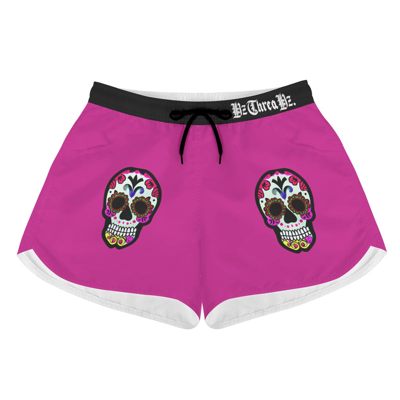 DzThreaDz. Sugar Skull Womens All Over Print Casual Shorts