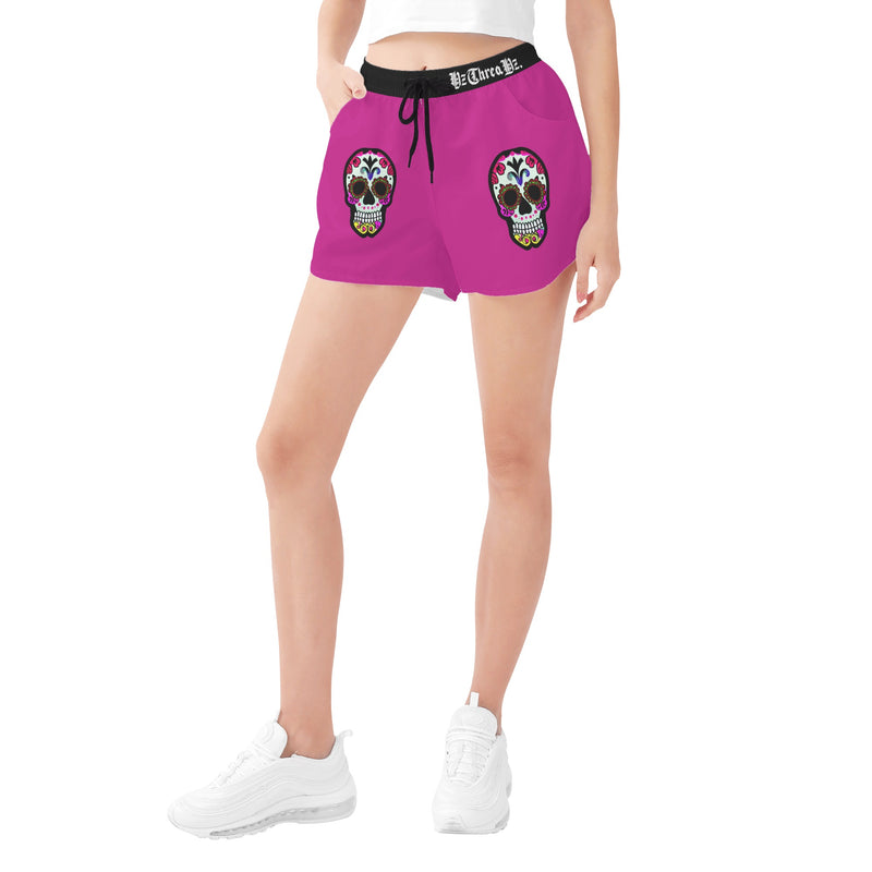 DzThreaDz. Sugar Skull Womens All Over Print Casual Shorts