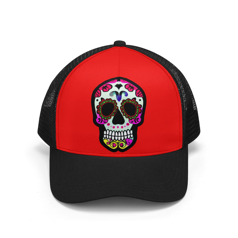 DzThreaDz. Sugar Skull Front Printing Mesh Baseball Caps