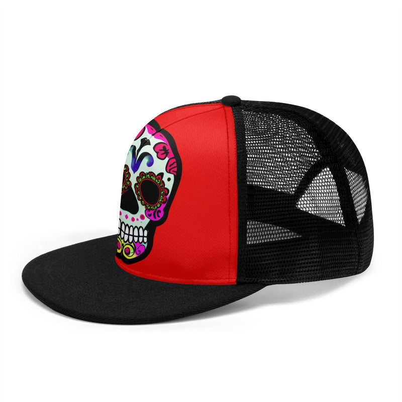 DzThreaDz. Sugar Skull Front Printing Mesh Hip-hop Hats