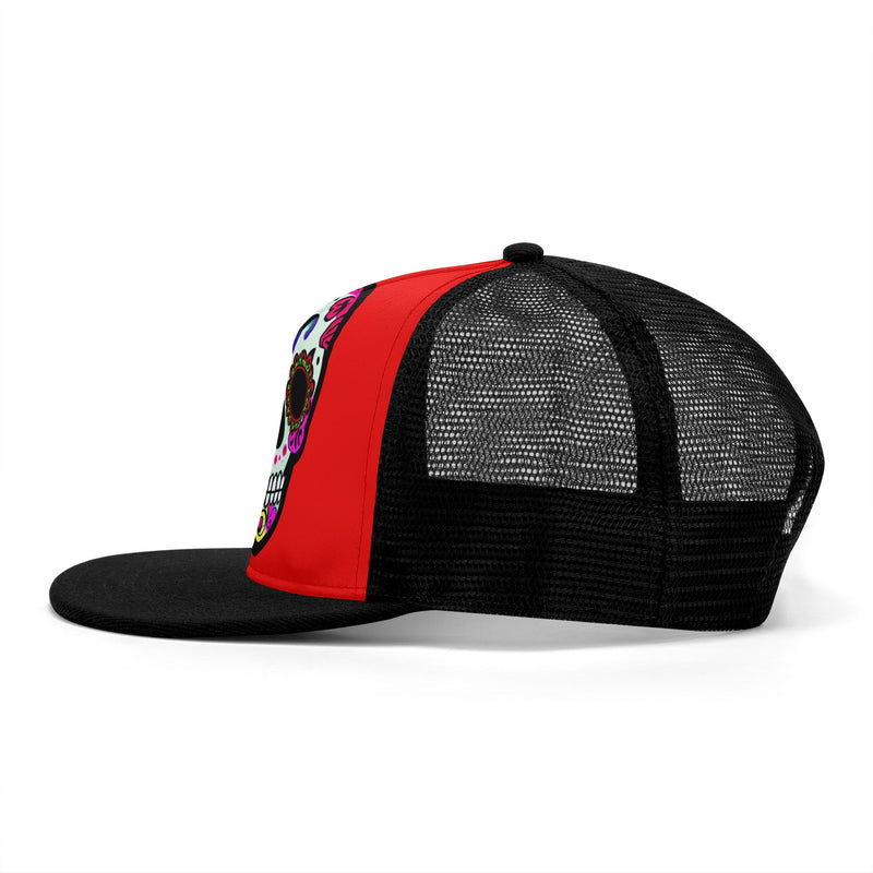 DzThreaDz. Sugar Skull Front Printing Mesh Hip-hop Hats