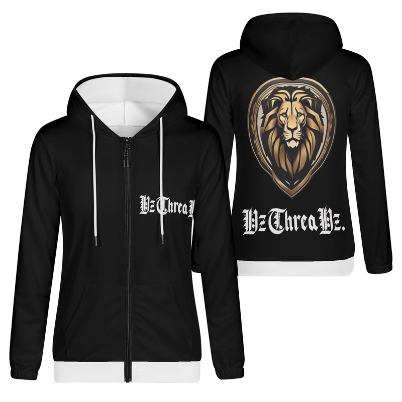 DzThreaDz. Lion Womens Lightweight Zipper Jumper Sweatshirt Hoodie