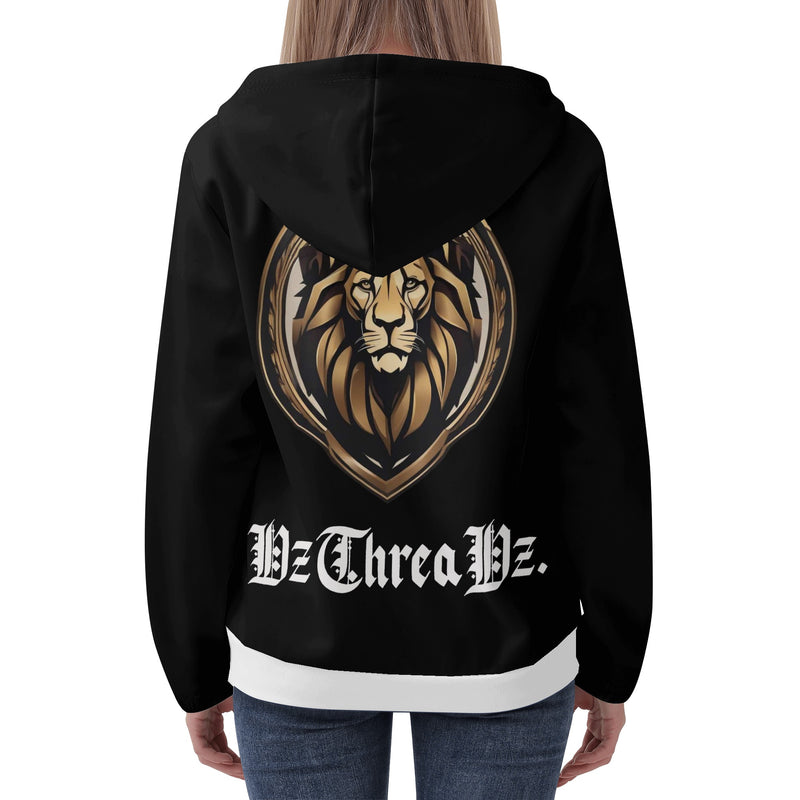 DzThreaDz. Lion Womens Lightweight Zipper Jumper Sweatshirt Hoodie