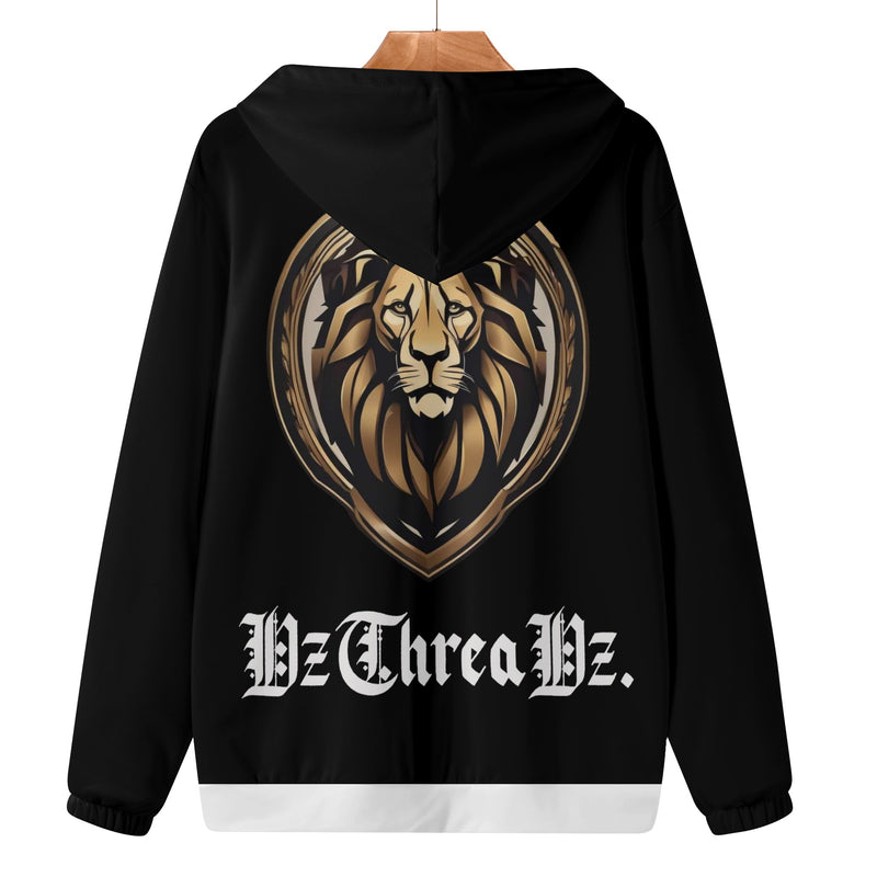 DzThreaDz. Lion Womens Lightweight Zipper Jumper Sweatshirt Hoodie