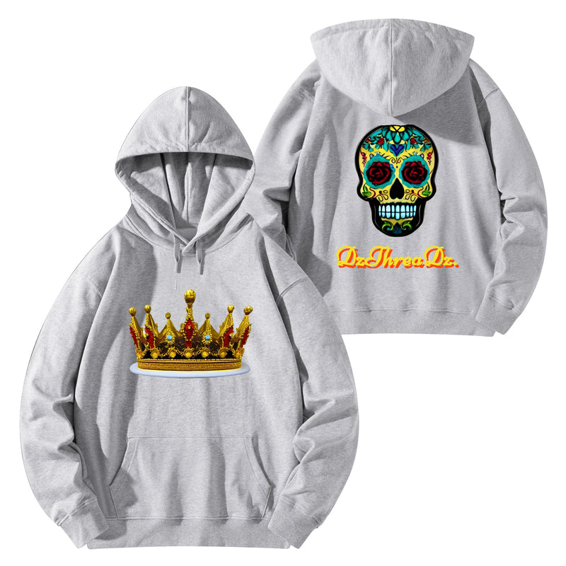 DzThreaDz. Crown Front & Back Printing Adult Cotton Hoodie