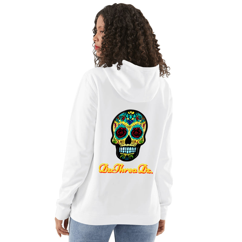 DzThreaDz. Crown/Sugar Skull Front & Back Printing Adult Cotton Hoodie