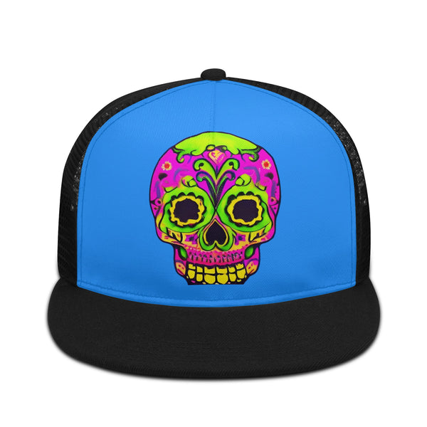 DzThreaDz. Sugar Skull Front Printing Mesh Hip-hop Hats