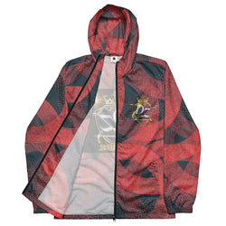 DzThreaDz. Red Swirl Men’s windbreaker