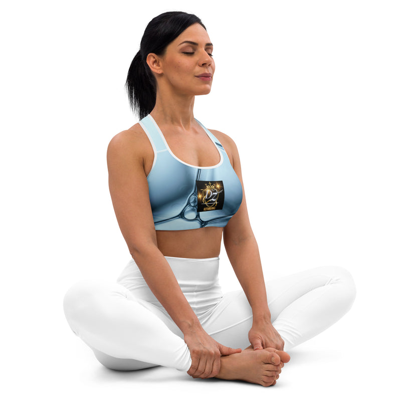 DzThreaDz. Blue Future Padded Sports Bra