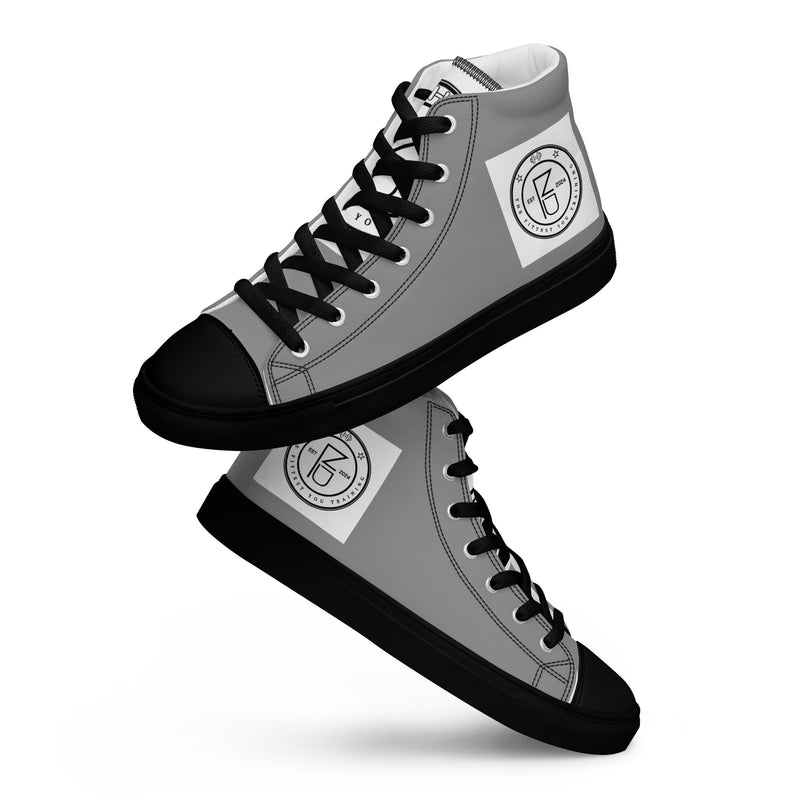 DzThreaDz. Gray TFY Men’s high top canvas shoes