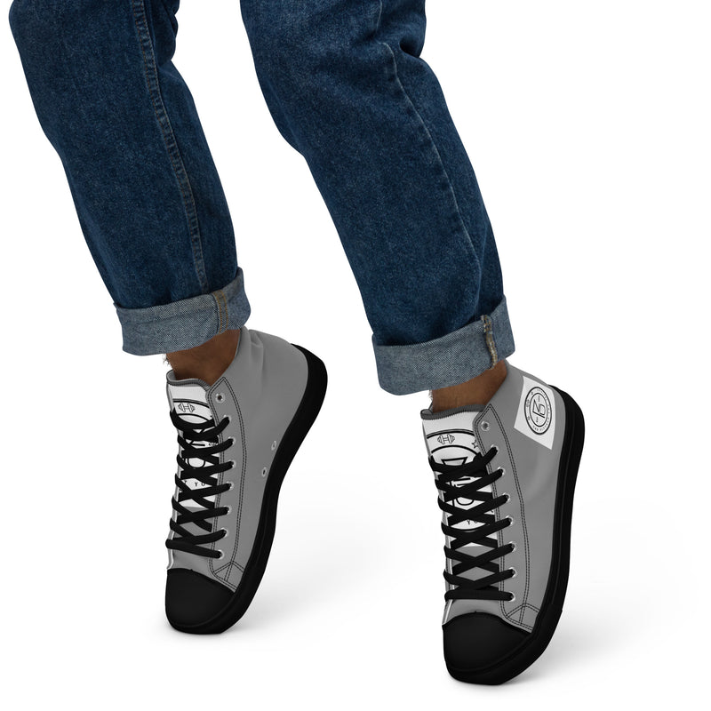 DzThreaDz. Gray TFY Men’s high top canvas shoes