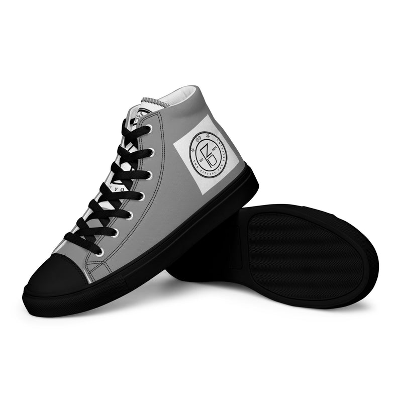 DzThreaDz. Gray TFY Men’s high top canvas shoes