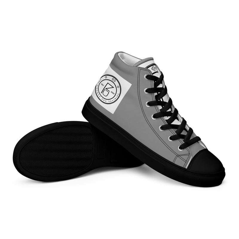 DzThreaDz. Gray TFY Men’s high top canvas shoes