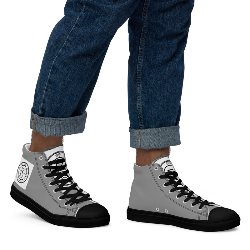 DzThreaDz. Gray TFY Men’s high top canvas shoes