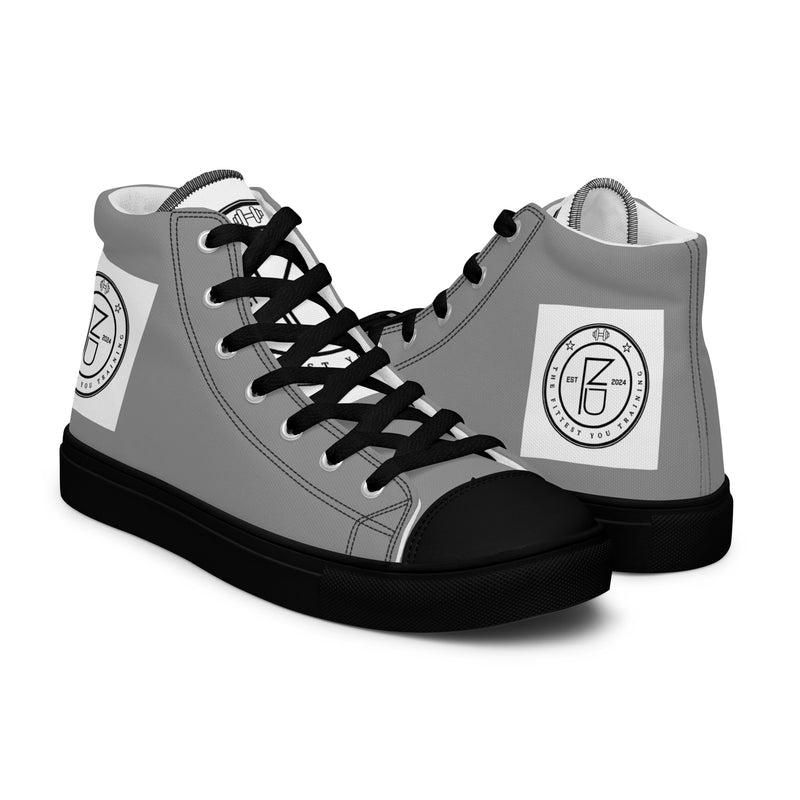 DzThreaDz. Gray TFY Men’s high top canvas shoes