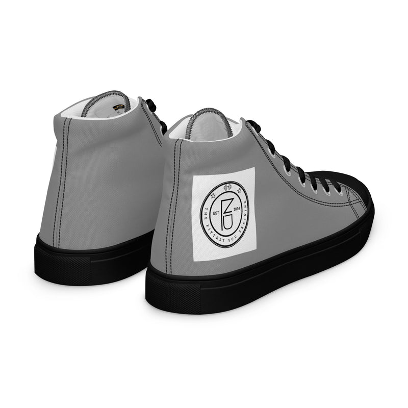 DzThreaDz. Gray TFY Men’s high top canvas shoes