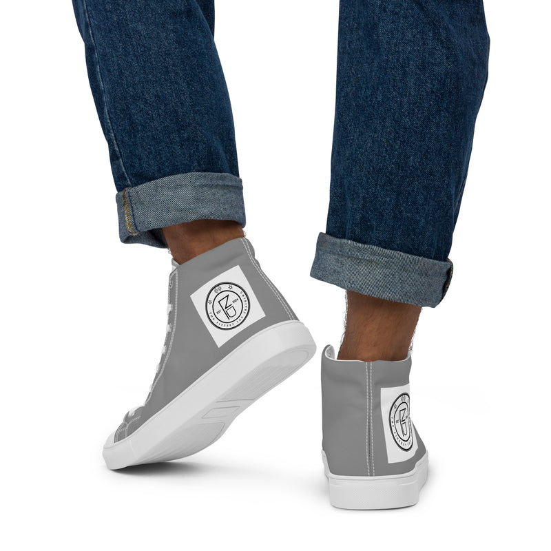 DzThreaDz. Gray TFY Men’s high top canvas shoes