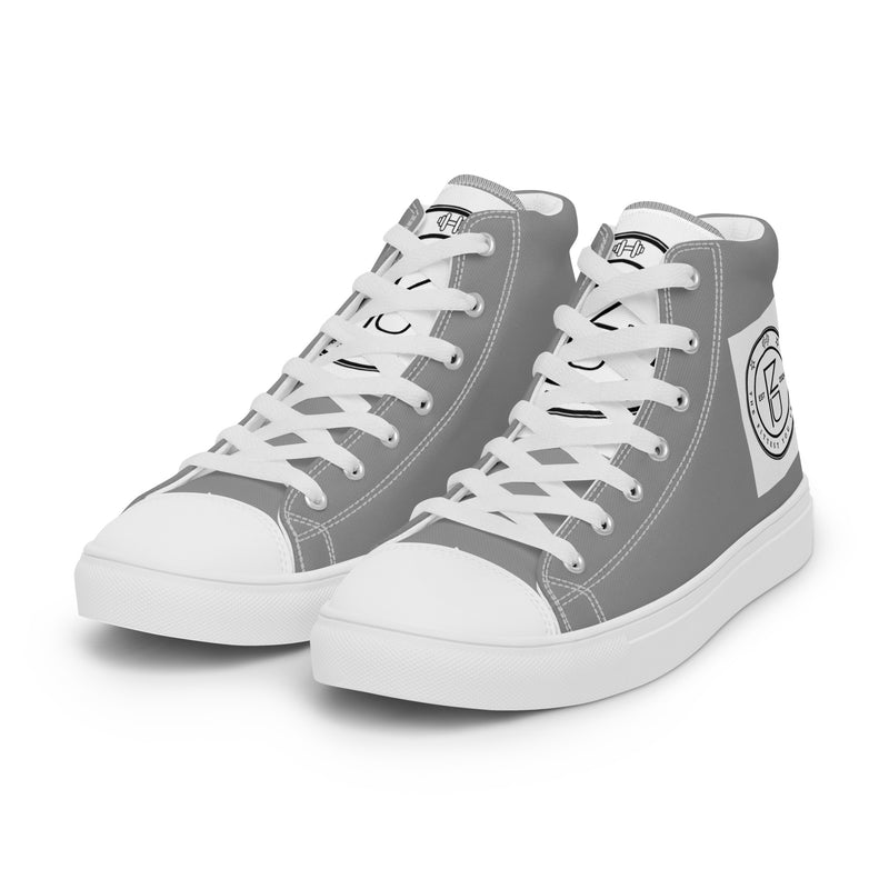 DzThreaDz. Gray TFY Men’s high top canvas shoes