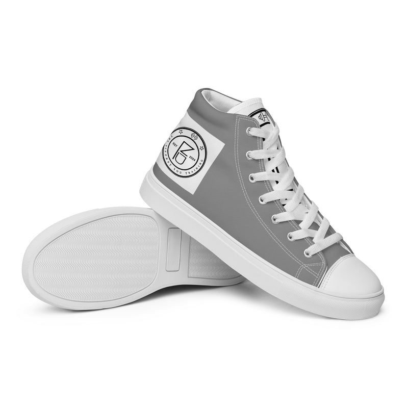 DzThreaDz. Gray TFY Men’s high top canvas shoes