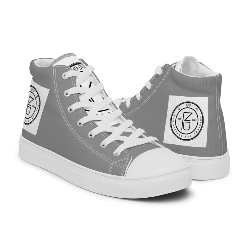 DzThreaDz. Gray TFY Men’s high top canvas shoes