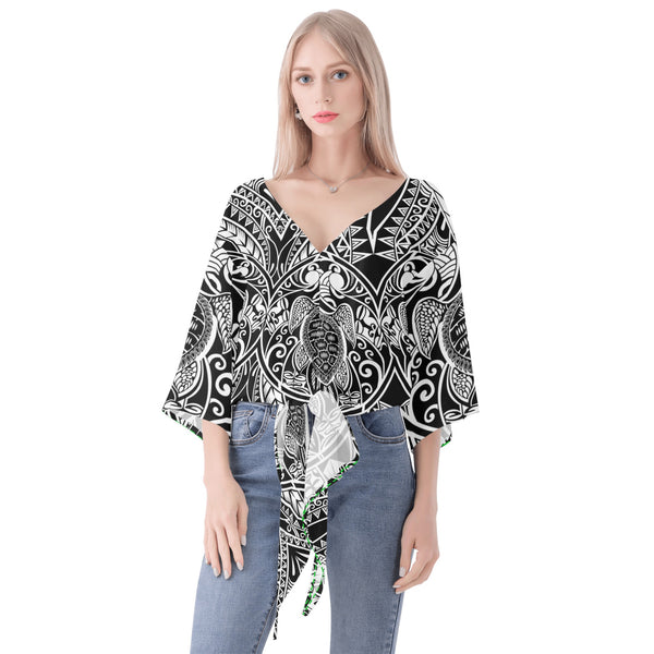 DzThreaDz. Women‘s’ V-neck Streamers Blouse