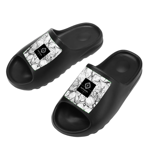 DzThreaDz. Marble Men's Black Platform Summer Sandals