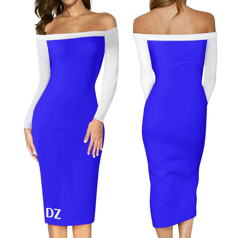 DzThreaDz.Women's Long Sleeve Off The Shoulder Lady Dress