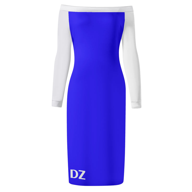 DzThreaDz.Women's Long Sleeve Off The Shoulder Lady Dress