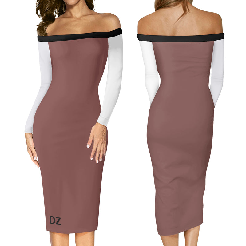 DzThreaDz.Women's Long Sleeve Off The Shoulder Lady Dress