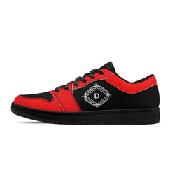 DzThreaDz.Men's Black Low Top Leather Sneakers