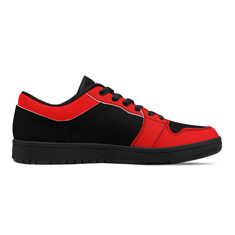 DzThreaDz.Men's Black Low Top Leather Sneakers