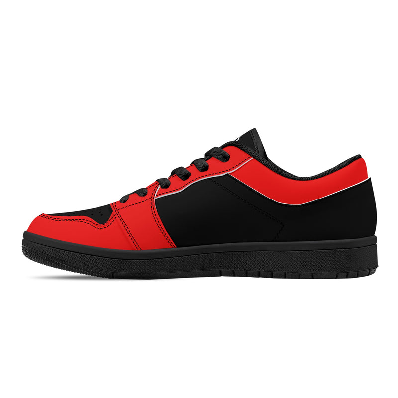 DzThreaDz.Men's Black Low Top Leather Sneakers