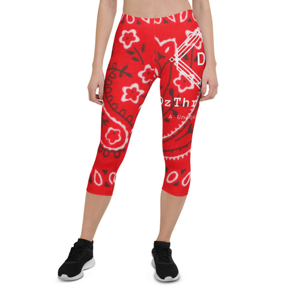 DzThreaDz. Red Bandana Capri Leggings