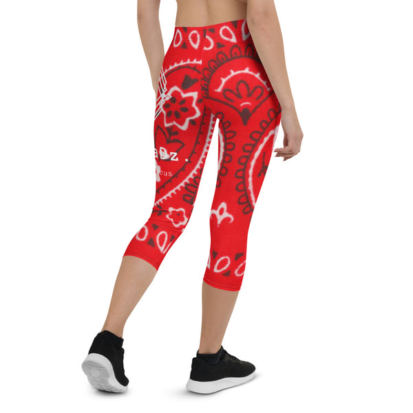 DzThreaDz. Red Bandana Capri Leggings