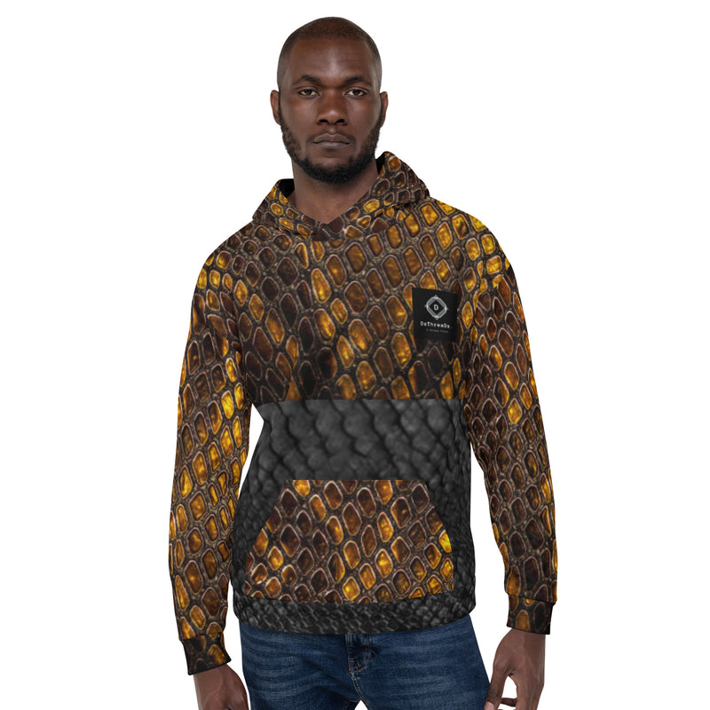 DzThreaDz. Dual Snake Print Unisex Hoodie