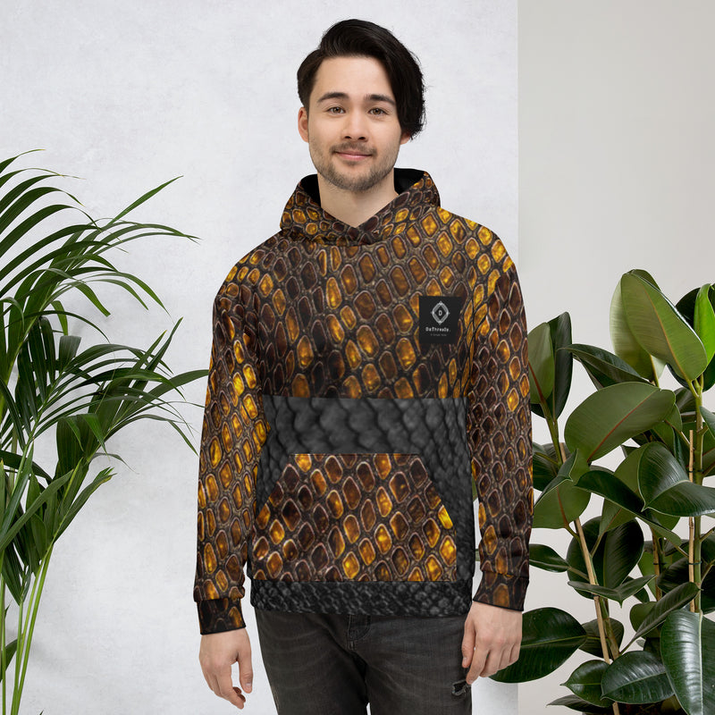 DzThreaDz. Dual Snake Print Unisex Hoodie