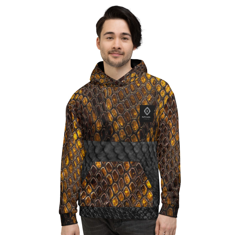 DzThreaDz. Dual Snake Print Unisex Hoodie