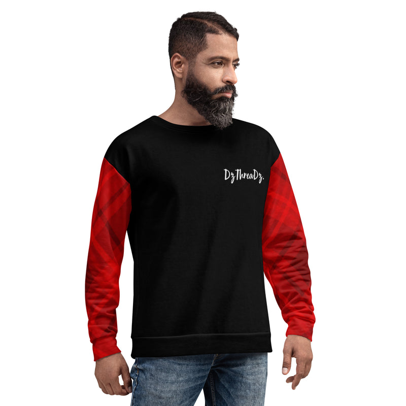 DzThreaDz. Red Plaid Unisex Sweatshirt