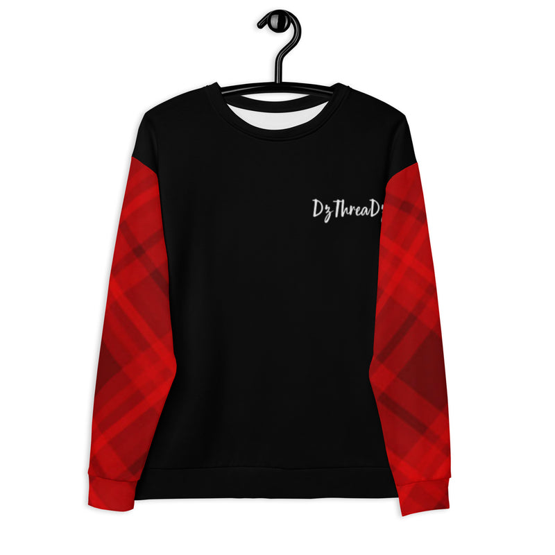 DzThreaDz. Red Plaid Unisex Sweatshirt