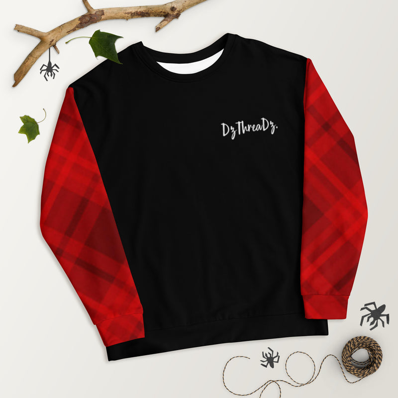 DzThreaDz. Red Plaid Unisex Sweatshirt